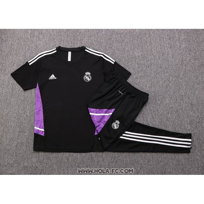 Chandal del Real Madrid 2022-2023 Manga Corta Negro y Purpura